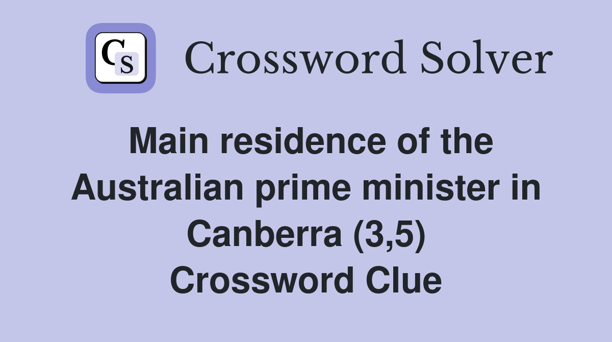 Main residence of the Australian prime minister in Canberra (3,5